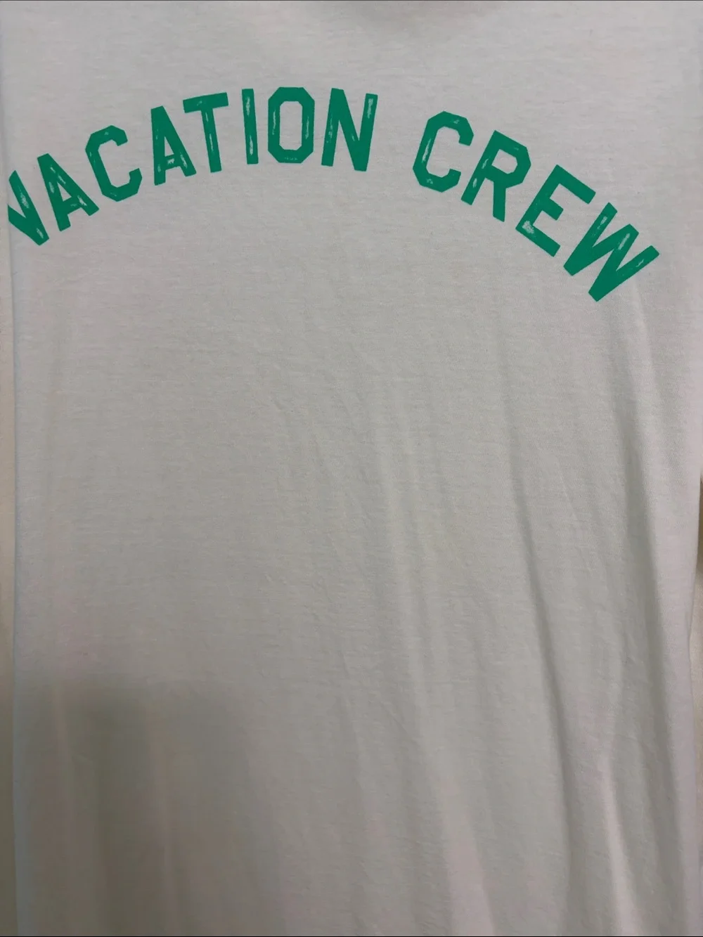 J. Crew Cream Short-Sleeve 'Vacation Crew' Graphic Tee with Green Print